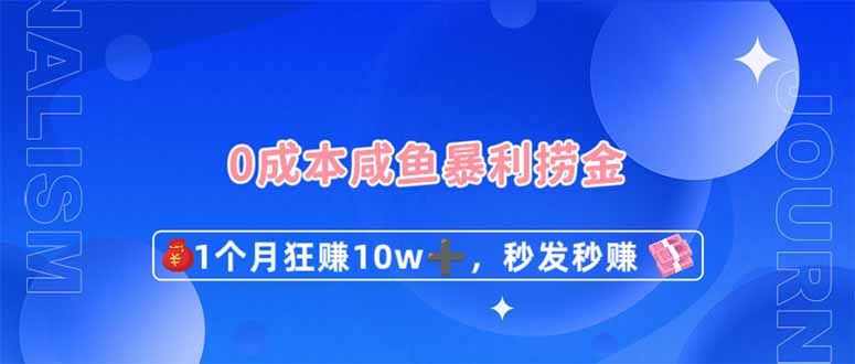 （14257期）0成本闲鱼暴利捞金，1个月狂赚10W+，秒发秒赚新玩法-启原资源站