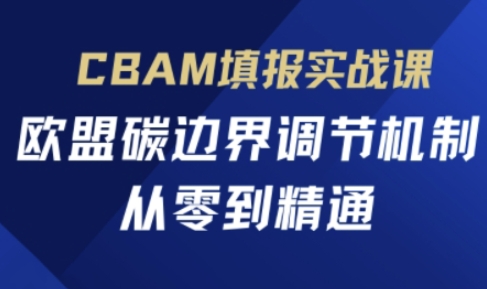 CBAM填报实战课，欧盟碳边界调节机制，从零到精通-启原资源站