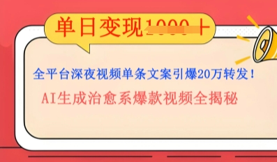 全平台深夜文案新风口：DeepSeek生成百万播放量金句，治愈系内容涨粉速度快4倍-启原资源站