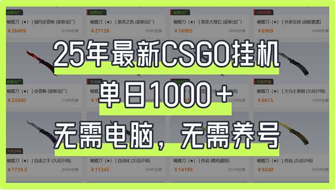 （14178期）25年最新CSGO挂机系统，单日1000+，无需电脑，无需养号，0基础可上手-启原资源站