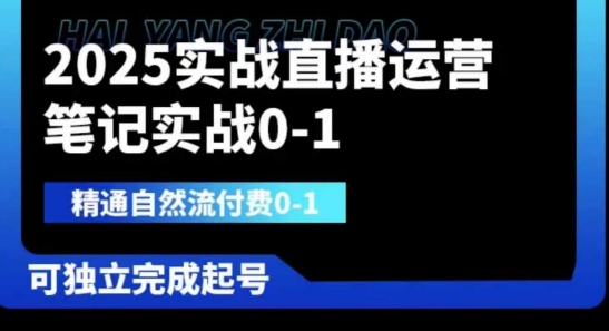 2025实战直播运营0-1，精通自然流付费0-1，可独立完成起号-启原资源站